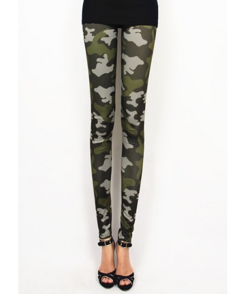 Army Green Cool Camouflage Printing Women Leggings LSJR464 on Luulla